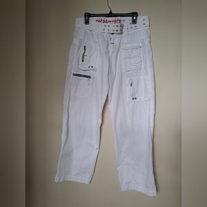 Pete&greta White Cargo Pants Uni-sex size 8